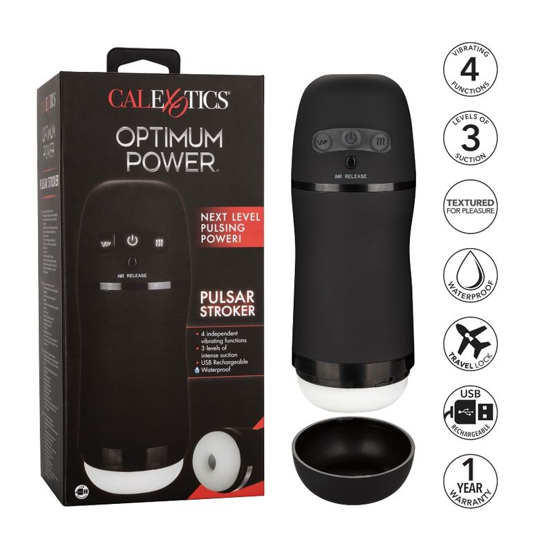 CALEXOTICS - MASTURBATEUR À PUISSANCE OPTIMALE AVEC VIBRATIONS ET ONDES STIMULANTES