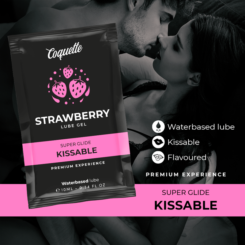 Lubrifiant kissable base deau de fraise poche 10 ml