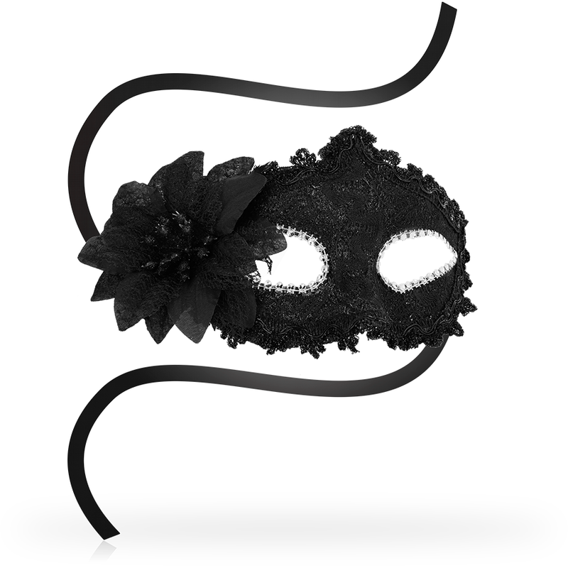 Masques antizaz fleur côté style vénitien - noir