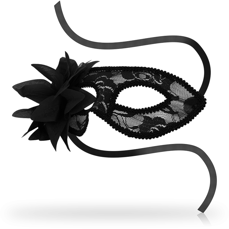 Masques masques dentelles noires et fleurs