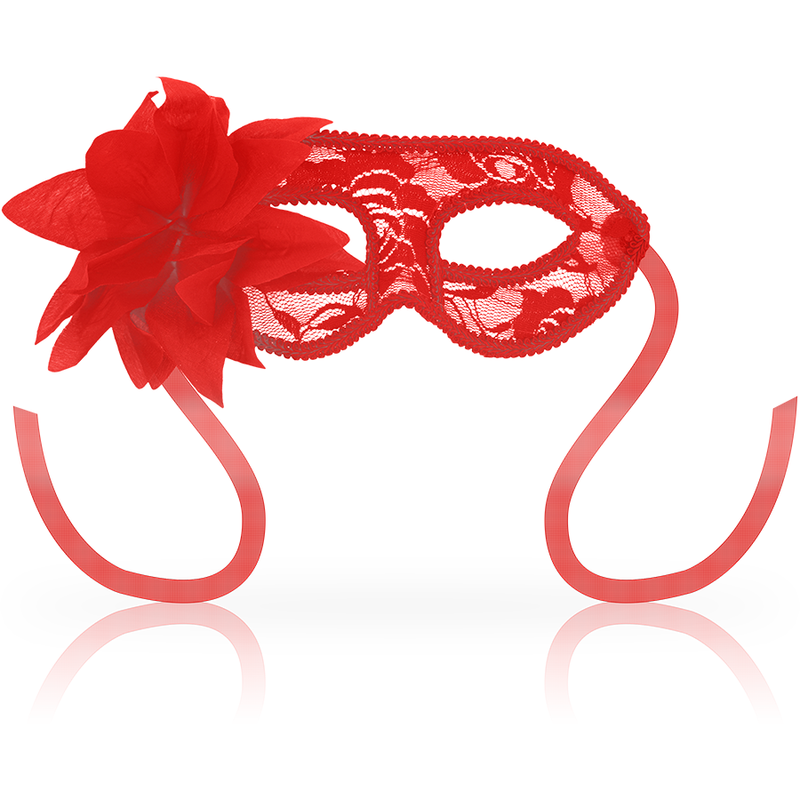 Masques masques dentelle et fleur rouge