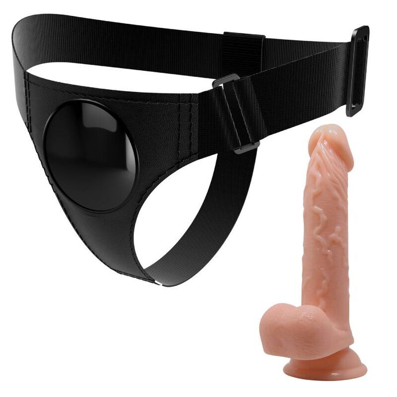Slip harnais harnais universel avec gode kevin 19 cm naturel