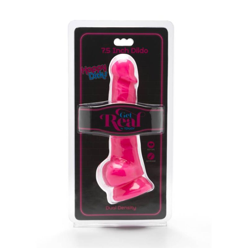 Happy dicks 19 cm avec balles rose