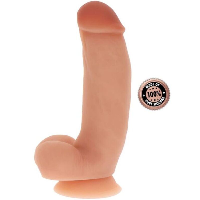 Gode en silicone 18 cm avec balles peau