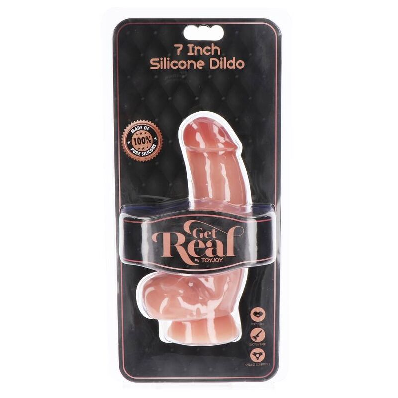 Gode en silicone 18 cm avec balles peau