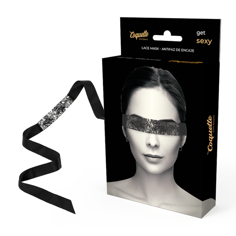 Masque en dentelle noire avec ruban