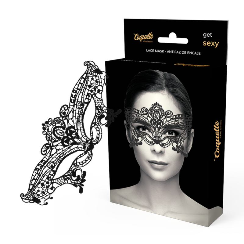 Masque large en dentelle noire