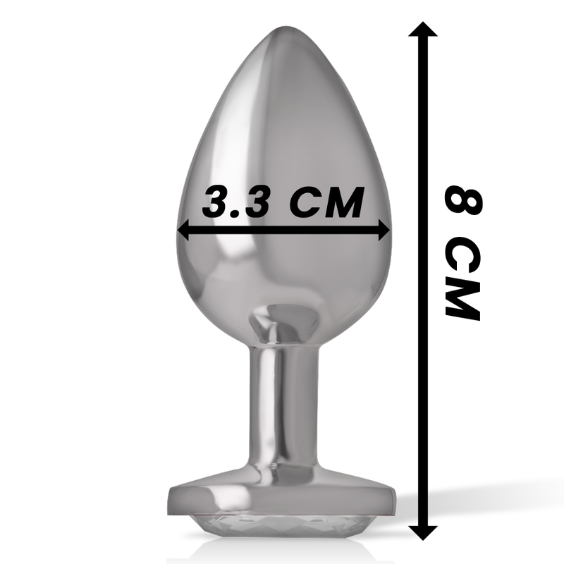 Plug anal métal aluminium coeur blanc taille m