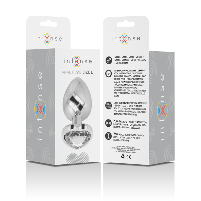 Plug anal métal aluminium coeur blanc taille l