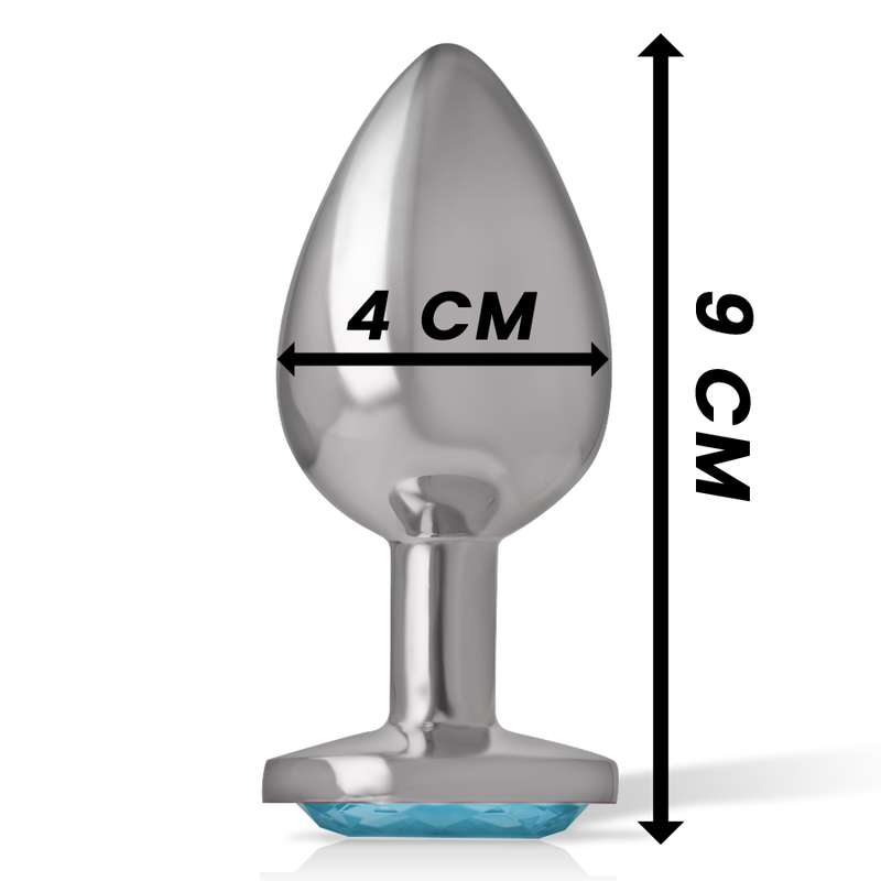 Plug anal métal aluminium coeur bleu taille l