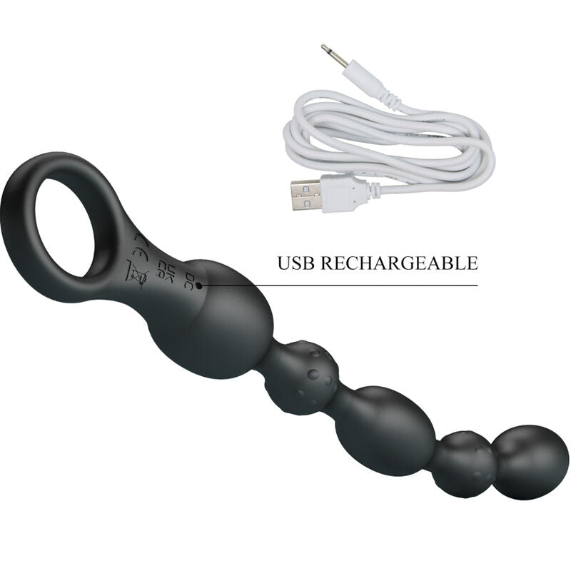 Balles anal van 10 vibrations rechargeables en silicone