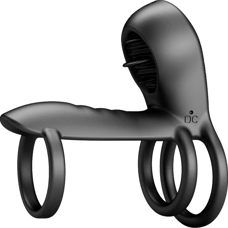Gaine pénis jammy 12 vibrations avec langue en silicone rechargeable