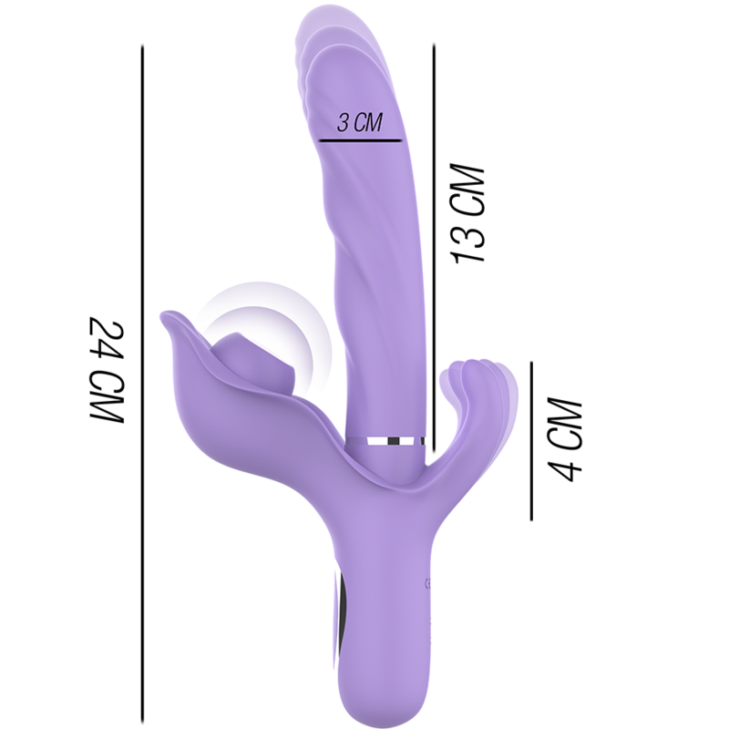 INTENSE - BILLIE VIBRATEUR MULTIFONCTION RECHARGEABLE ONDES STIMULANTES AVEC BOUTON POUSSOIR VIOLET