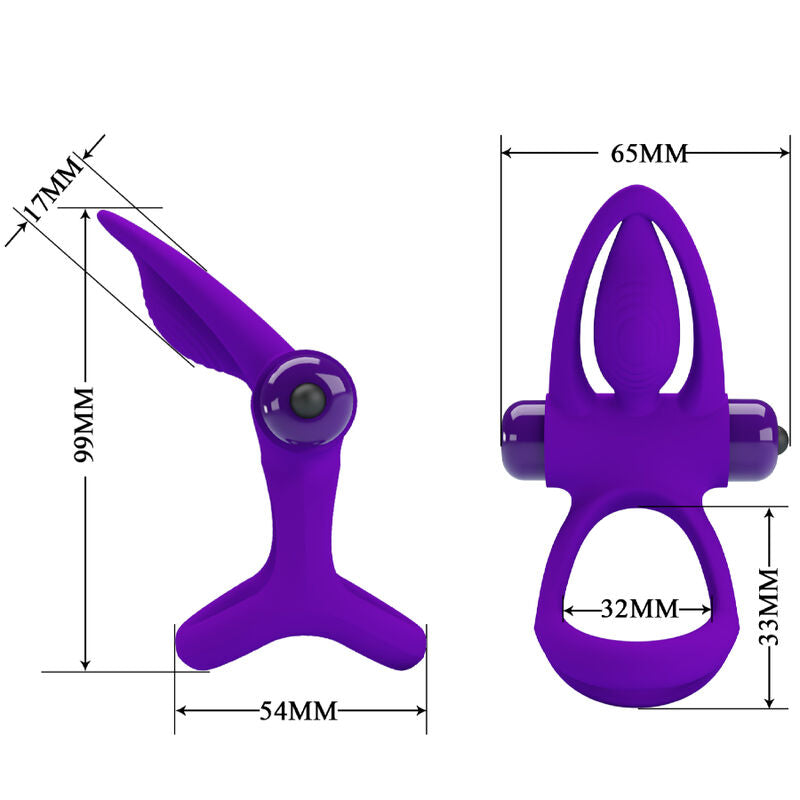 Anneau vibrateur 10 vibrations silicone violette
