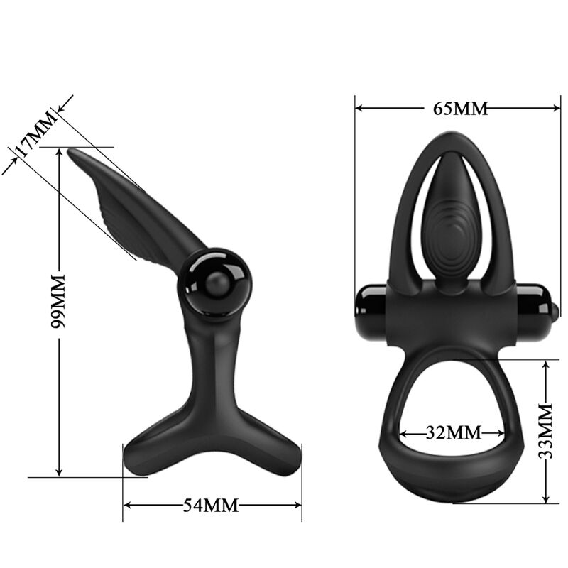 Anneau vibrant 10 vibrations silicone noir