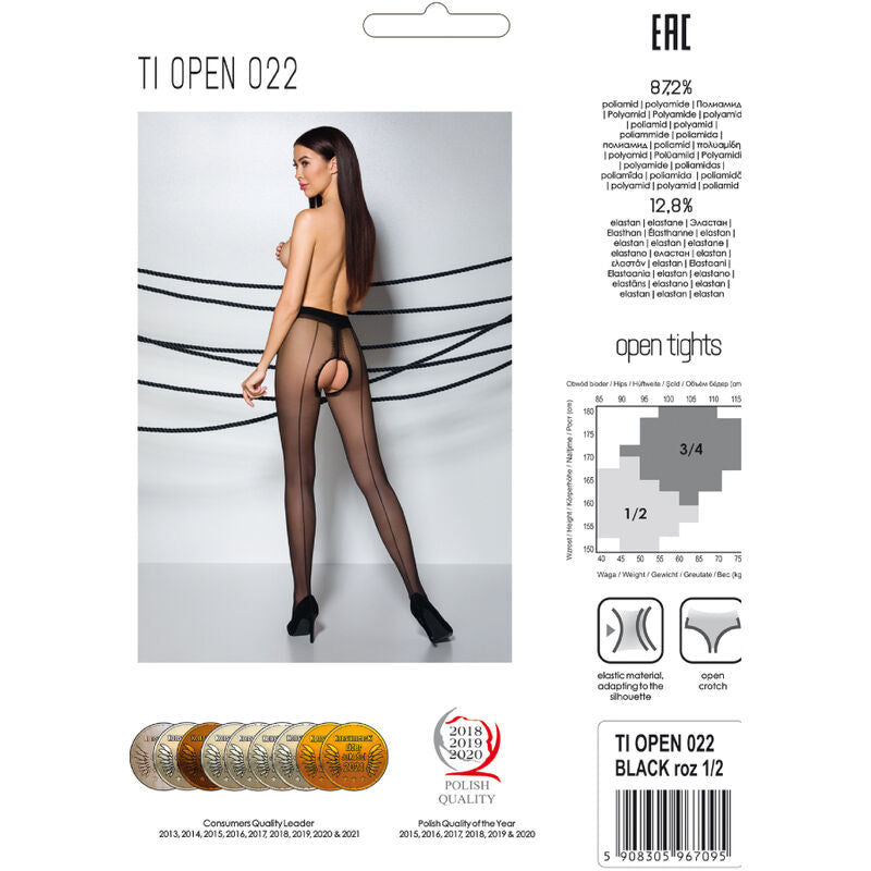 PASSION - TIOPEN 022 COLLANTS NOIR/ROUGE 3/4 20 DEN