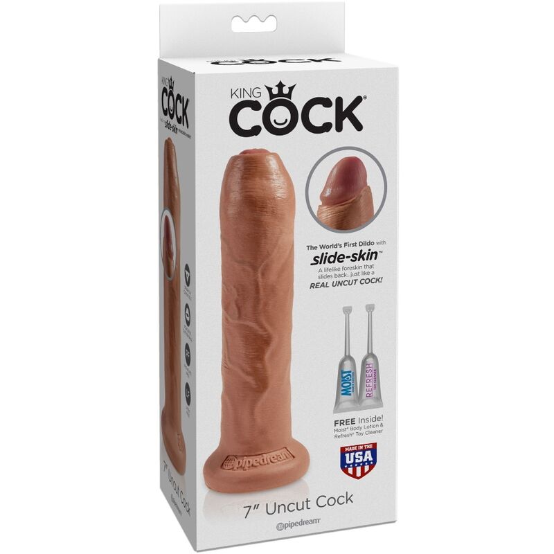 Pénis réaliste non coupé 17.8 cm caramel