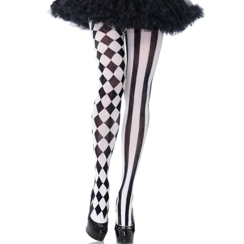 Collants arlequin noir/blanc
