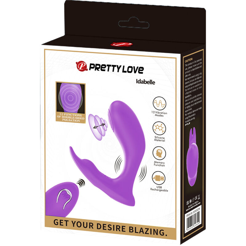 Télécommande à vibration et pulsation idabelle violet
