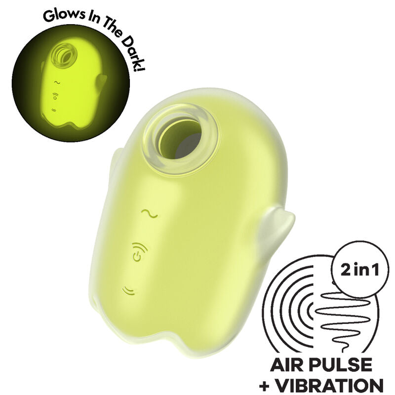 SATISFYER - GLOWING GHOST AIR PULSE & VIBRATEUR BLANC