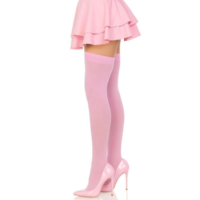 Cuisses hautes en nylon rose