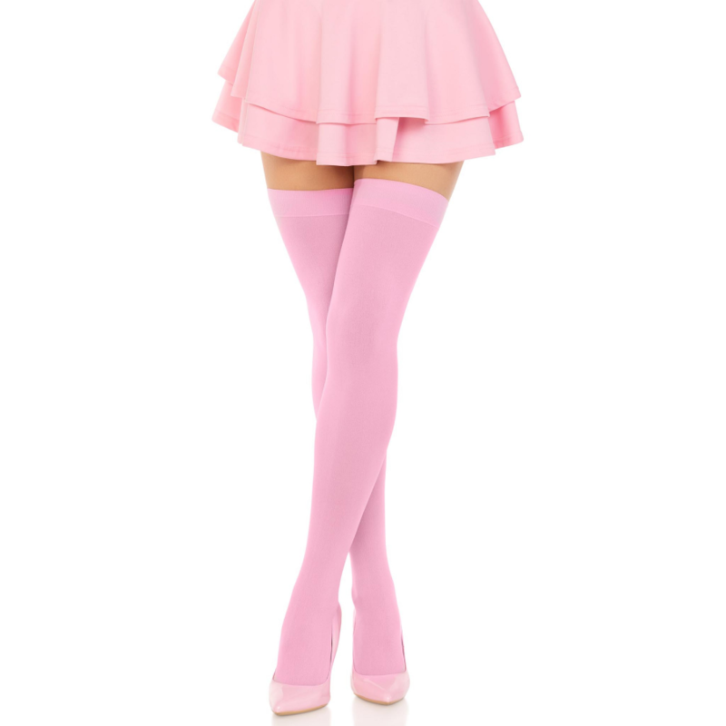 Cuisses hautes en nylon rose