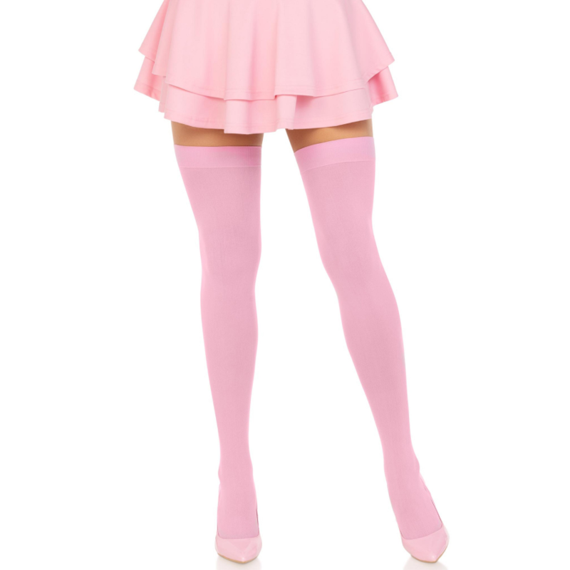 Cuisses hautes en nylon rose