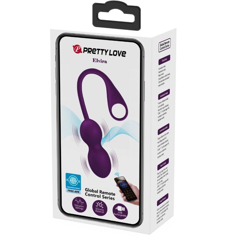 Elvira kegel balls app télécommande violet