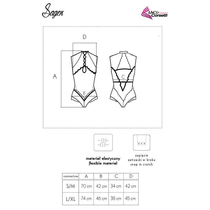 LIVCO CORSETTI FASHION - BODY SAGEN LC 90694 NOIR L/XL