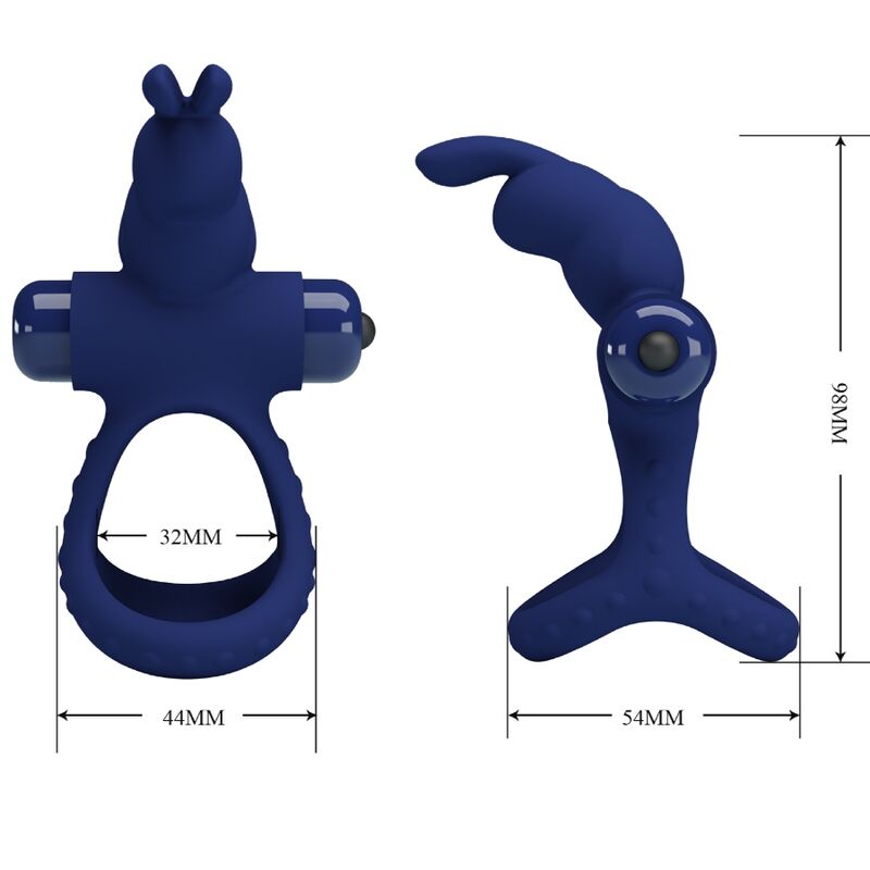Luchito double anneau vibrant lapin bleu