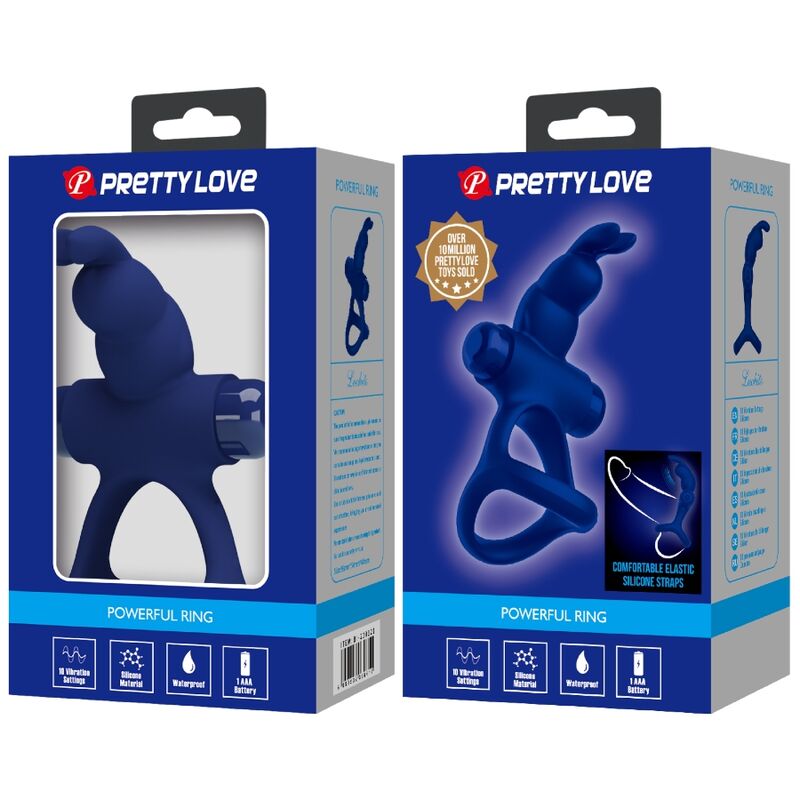 Luchito double anneau vibrant lapin bleu