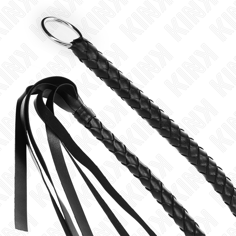 Fouet serpent avec anneau à main noir 65 cm