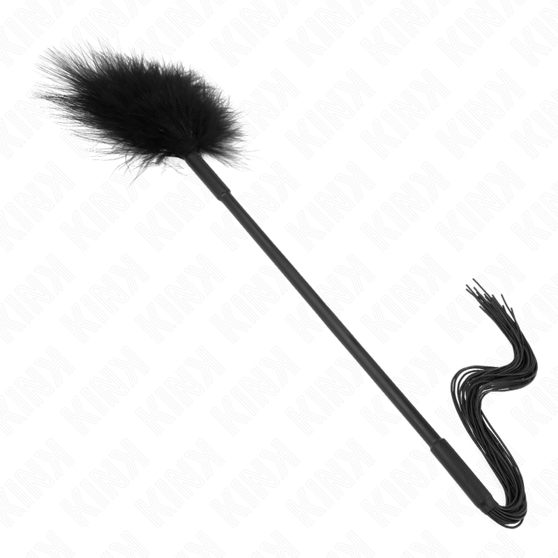 Fouet en silicone avec plumes pour chatouiller 47 cm