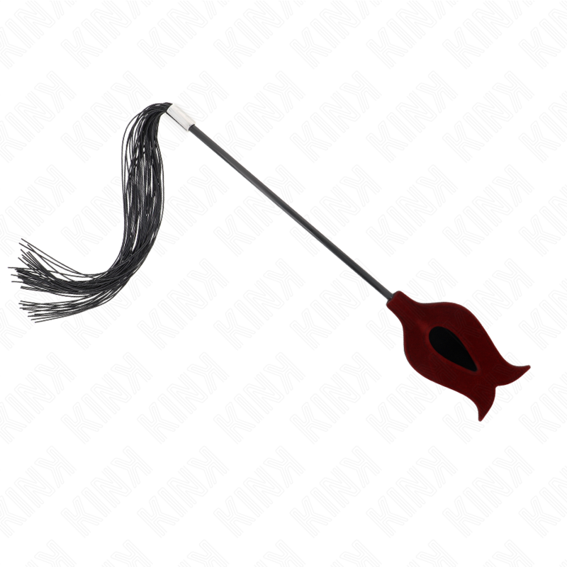 Fouet à pompon en silicone forme rose 45 cm