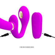 PRETTY LOVE - THUNDERBIRD DOUBLE VIBRATEUR STRAP-ON AVEC TÉLÉCOMMANDE VIOLET