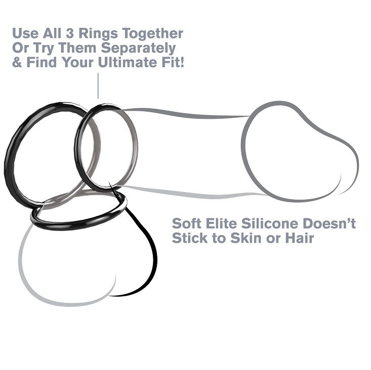 Silicone 3 anneaux stamina set