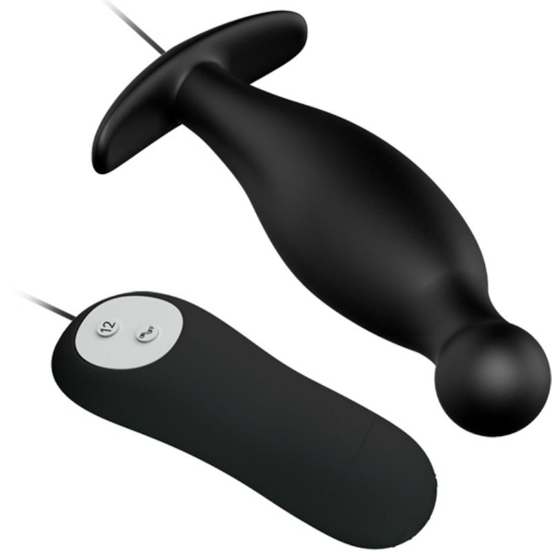 Plug anal en silicone 12 modes de vibration noir