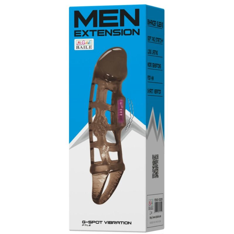 Manchon dextension de pénis de avec vibration et sangle 13.5 cm