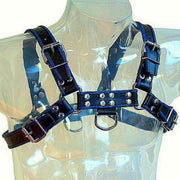 LEATHER BODY - HARNAIS EN CUIR BLEU ET NOIR POITRINE BULLDOG