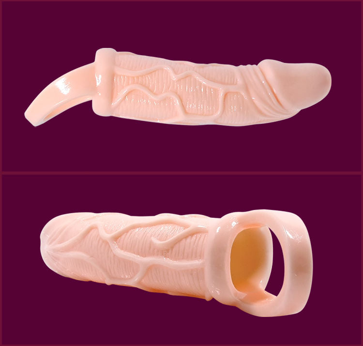 Gaine dextension de pénis avec vibration et sangle pour testicules 13.5 cm