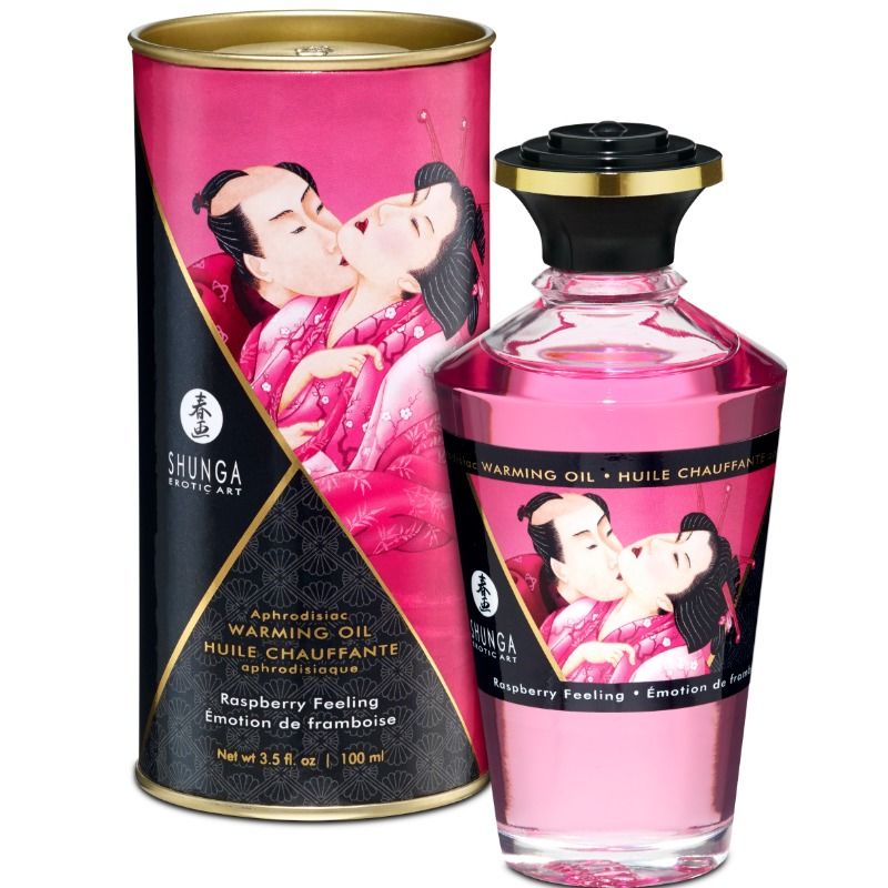 Huile de massage effet thermique saveur intense de framboise 100 ml