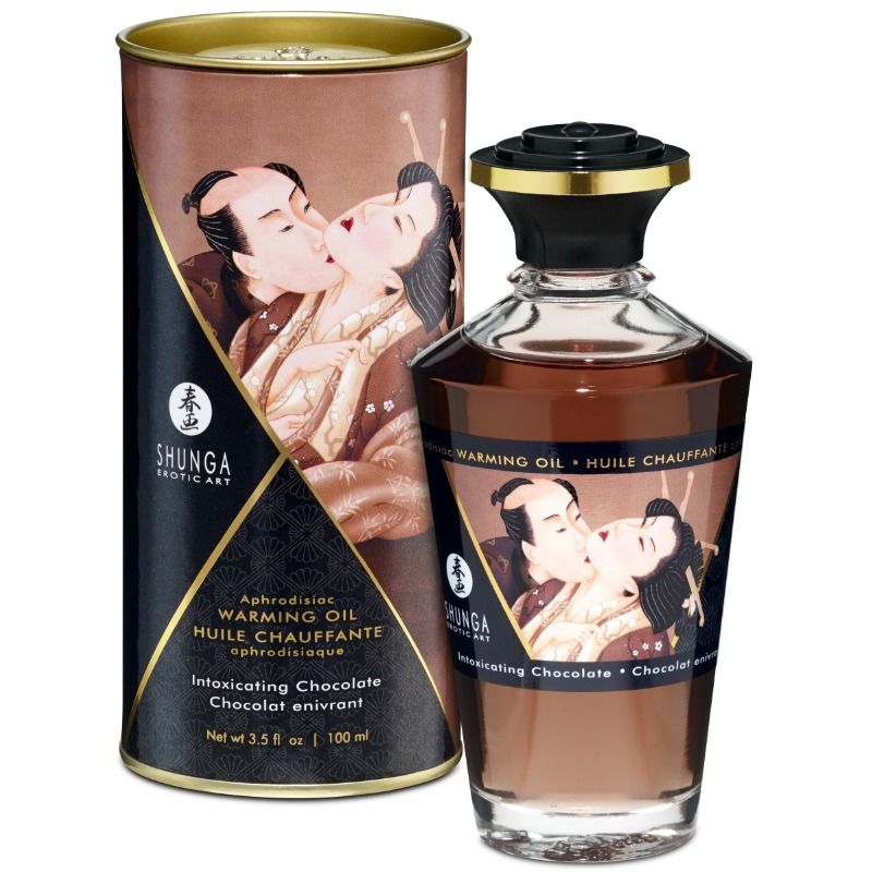 Huile de massage à effet chaleur saveur intense de chocolat 100 ml