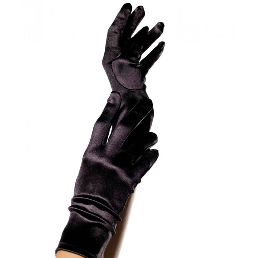 Gants satin noir