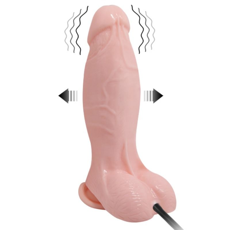 Gode vibrant et gonflable réaliste 18.8 cm