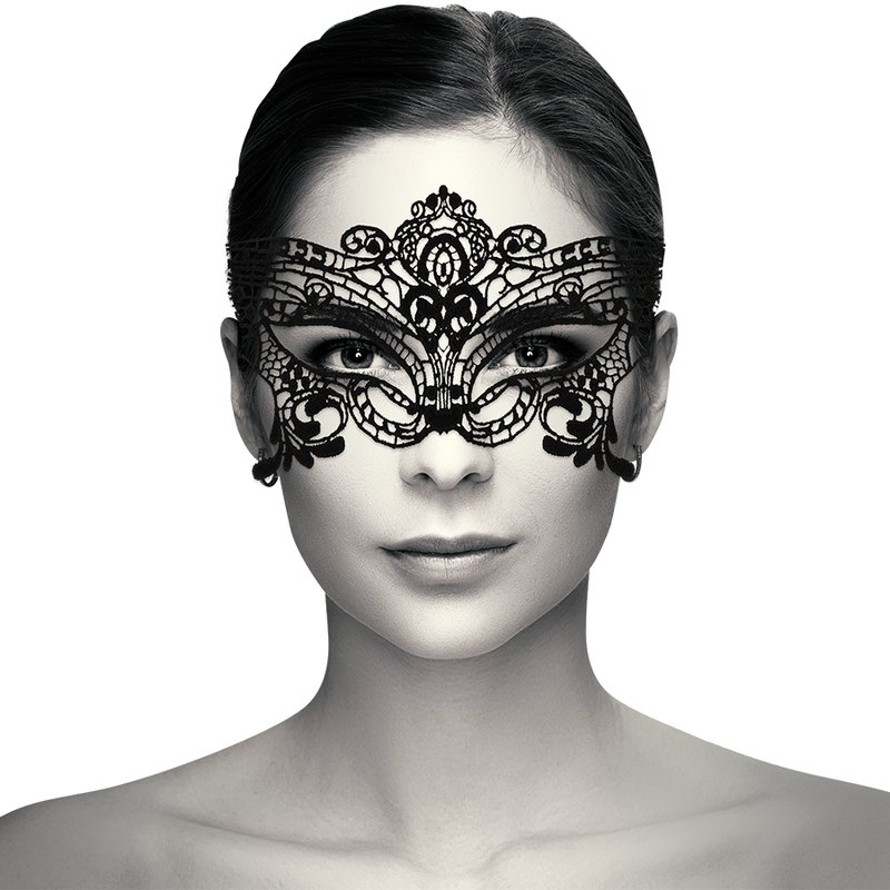 Masque large en dentelle noire