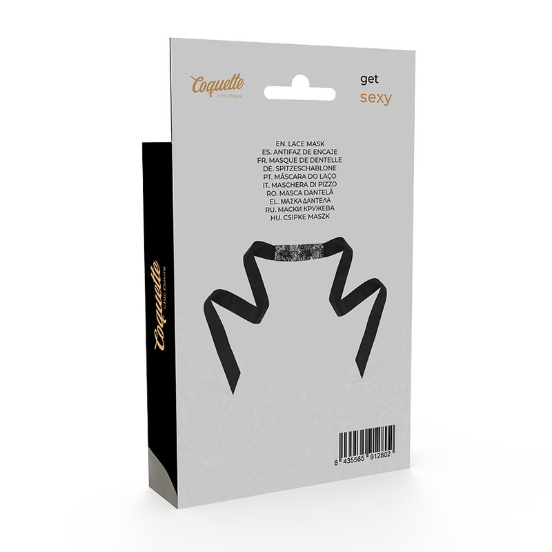 Masque en dentelle noire avec ruban